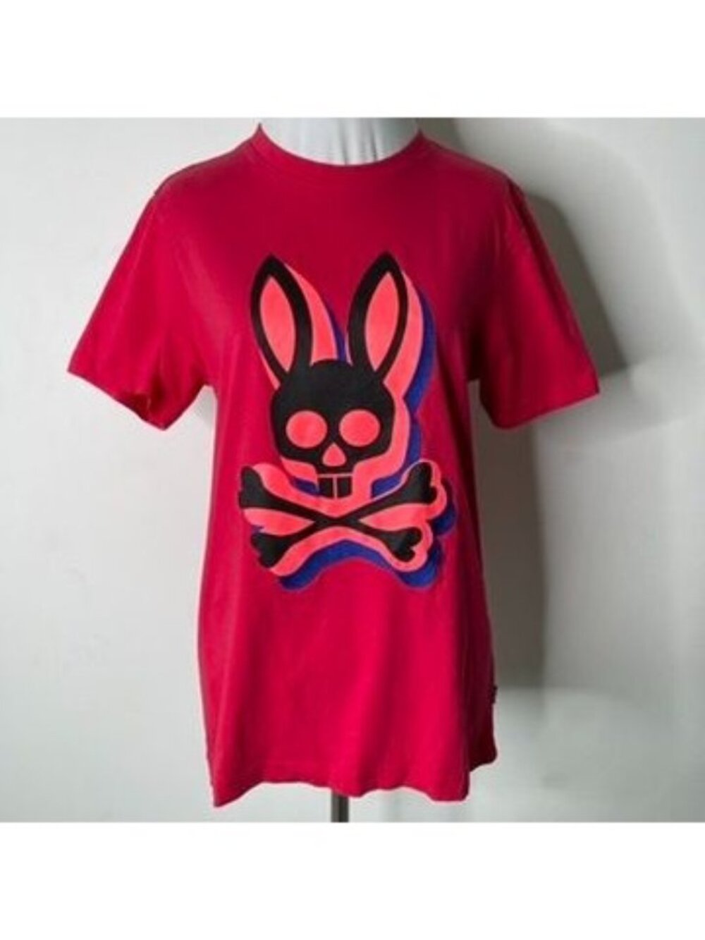 Psycho Bunny Lamport Graphic Tee Shirt Mens Size 3 Small Pink Fuchsia Skull Rare